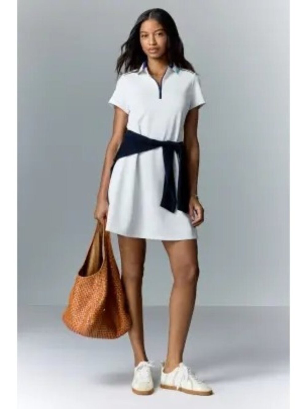 Polo by Ralph Lauren White Polo Mini Dress with Navy Tie